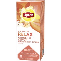 Ceai Lipton Ginger & Lemon 25 plicuri