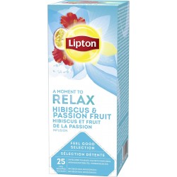Ceai Lipton Hibiscus & Passion Fruit 25 plicuri