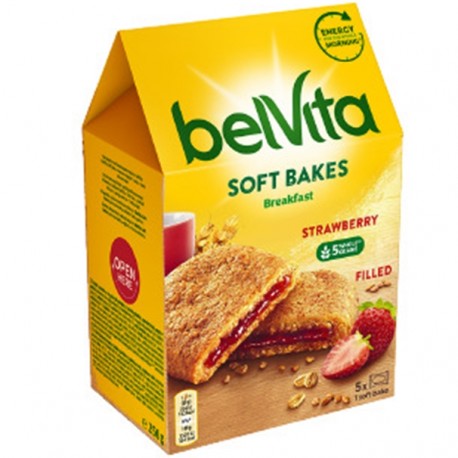 Biscuiti cu capsuni Belvita Soft Bakes 250 grame