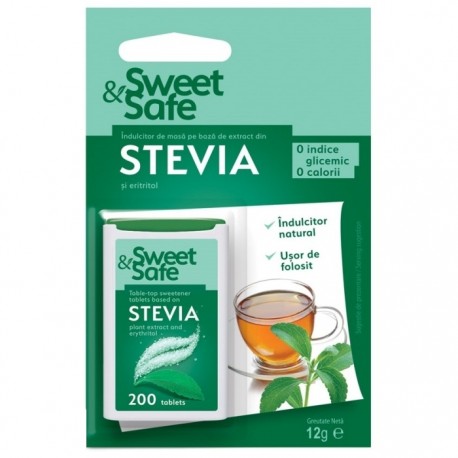 Indulcitor Stevia Sweet & Safe 200 tablete