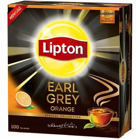 Ceai Lipton Earl Grey Orange 100 plicuri
