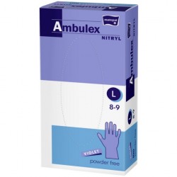 Manusi nitril violet nepudrate Ambulex marime L 100 buc