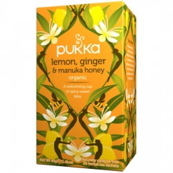 Ceai organic Pukka Lemon, Ginger & Manuka Honey 20 plicuri