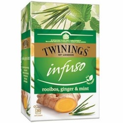 Ceai Twinings Infuso rooibos, ghimbir si menta 20 plicuri