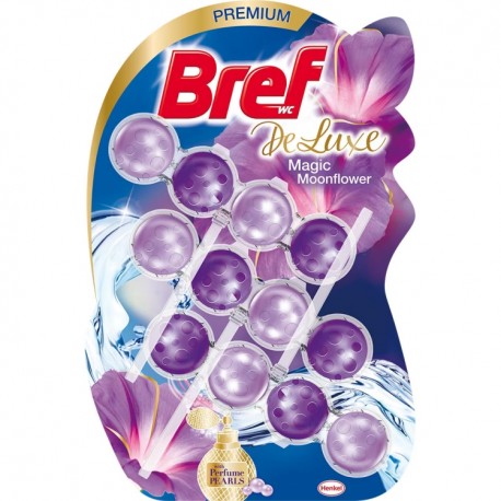 Odorizant solid WC Bref DeLuxe Magic Moonflower 50 grame 3 buc