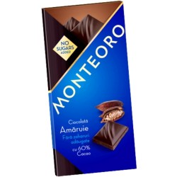 Ciocolata amaruie fara zaharuri Monteoro 90 grame