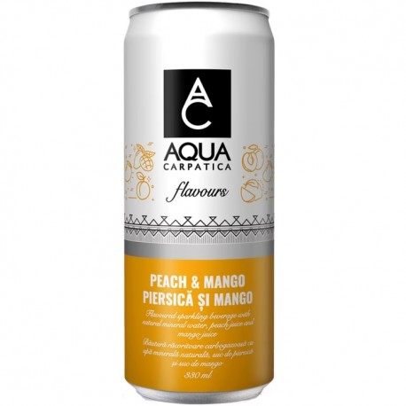 Apa carbogazoasa cu piersica si mango Aqua Carpatica doza 330 ml