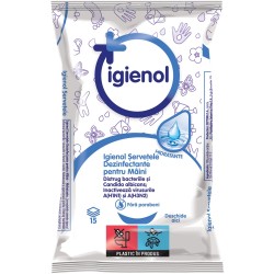 Servetele umede antibacteriene Igienol hidratante 15 buc