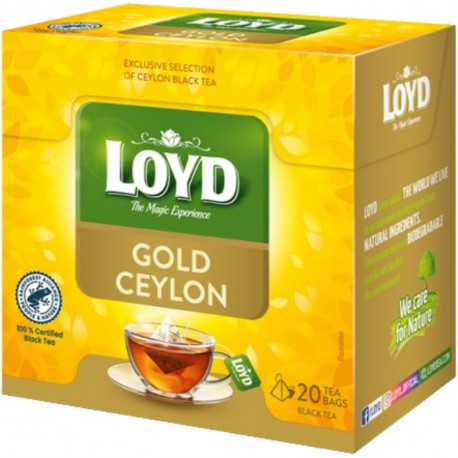 Ceai negru Loyd Gold Ceylon 20 plicuri piramidale