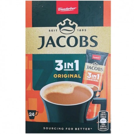 Cafea solubila Jacobs 3 in 1 Original 24 plicuri