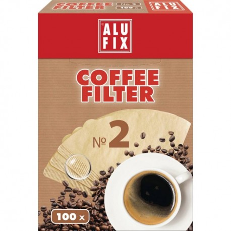 Filtre hartie pentru cafea nr. 2 Alufix 100 buc