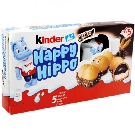 Napolitana cu cacao Kinder Happy Hippo 20,7 grame 5 buc