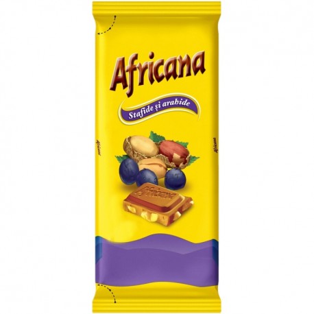 Ciocolata cu lapte, stafide si arahide Africana 80 grame