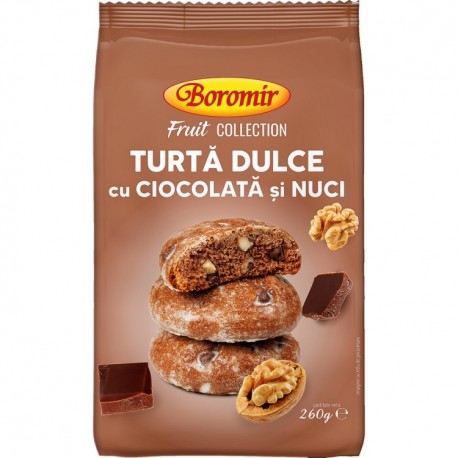 Turta dulce cu ciocolata si nuci Boromir 260 grame