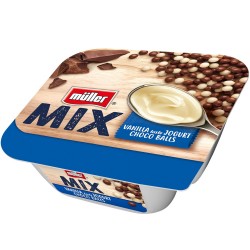 Iaurt cu bilute de ciocolata Muller Mix 130 grame