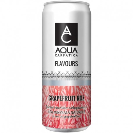 Apa carbogazoasa cu grapefruit roz Aqua Carpatica doza 330 ml