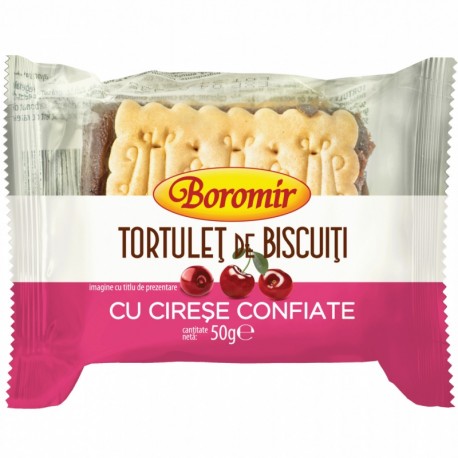Tortulet de biscuiti cu cirese Boromir 50 grame