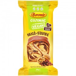 Cozonac vegan cu crema cu nuci si stafide Boromir 500 grame